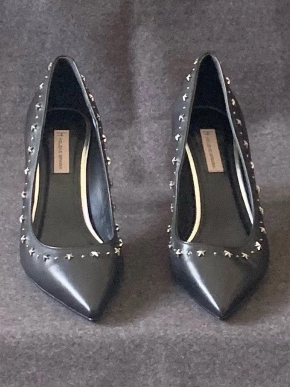 Helene Spark Black Pumps with Metal Studs And Stars NWOB